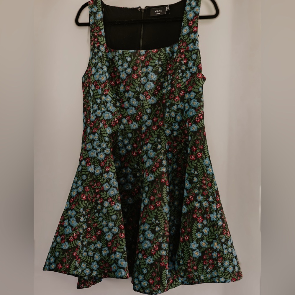 Floral Fit & Flare Tapestry Dress